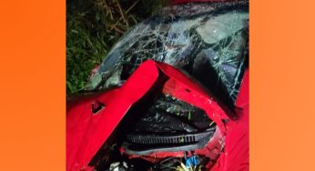 Veículo capota e deixa criança gravemente ferida na PR-151 em Castro