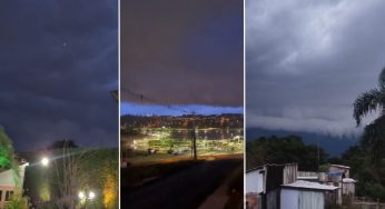 Nuvens gigantes cobrem céus de Ponta Grossa antes da chuva e assustam moradores