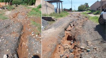 Moradores do Lagoa Dourada voltam a cobrar prefeitura sobre rua precária após dois anos sem ações