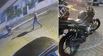 Motocicleta é furtada em frente à escola em Castro e proprietária pede ajuda para recuperar