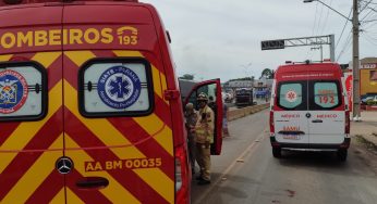 Homem é atropelado por caminhão de gás na Souza Naves e fica gravemente ferido