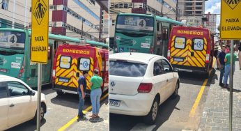 Pedestre é atropelada na travessia elevada em frente ao colégio Sant’Ana em PG