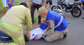 Criança de nove anos sofre fratura na clavícula após colisão com motociclista em PG