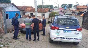 Guarda Municipal recupera carro de motorista rendido por trio armado com faca em Castro