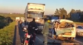 Engavetamento na PR-151 deixa quatro pessoas feridas em Carambeí