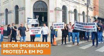 Setor imobiliário protesta em PG e 2º Registro de Imóveis se pronuncia a respeito das reivindicações