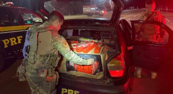 PRF apreende adolescentes com maconha em meio a panos de prato na BR-277