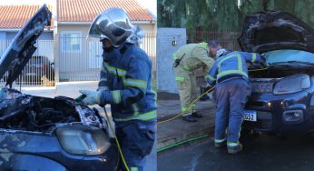 Incêndio em veículo de aplicativo em Ponta Grossa: Motorista escapa ilesa