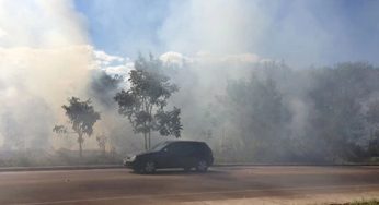 Incêndio bloqueia rodovia na região
