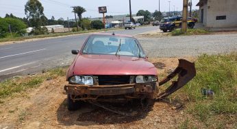 Motorista embriagado e sem CNH capota veículo na BR-376. Passageira fica ferida
