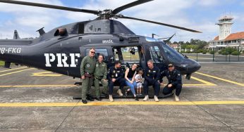 Helicóptero da PRF transporta criança de 3 anos para realizar transplante