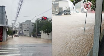 Vídeo: Forte chuva provoca alagamentos em Irati nesta quinta-feira