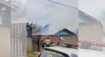 Vídeo mostra residência tomada por fumaça durante incêndio em Ponta Grossa