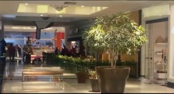 IMAGENS: Desabamento de parte do teto em shopping de PG causa correria
