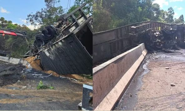 Acidente na BR-376 em Ponta Grossa: Carreta tomba e motorista é socorrido Boca no Trombone Acidente na BR-376 em Ponta Grossa: Carreta tomba e motorista é socorrido