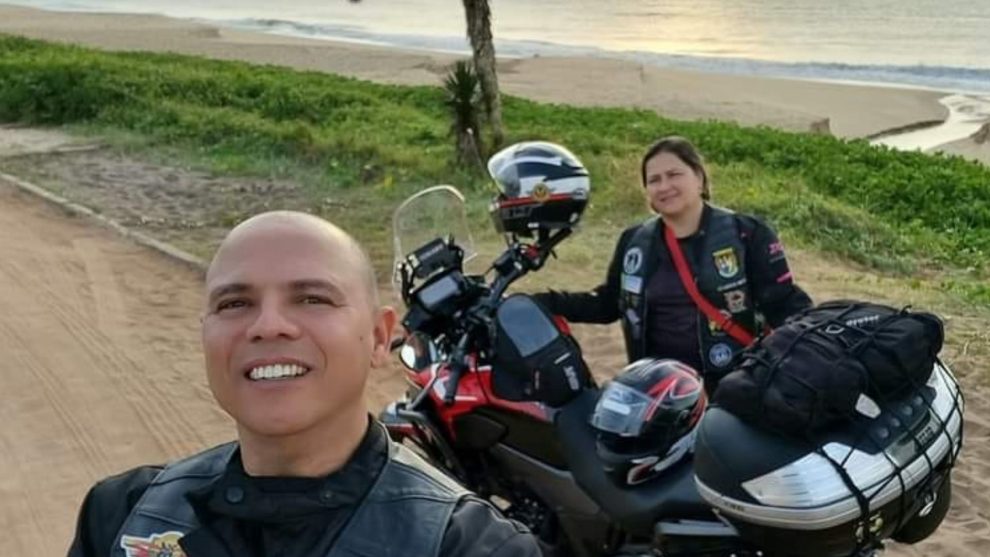 O casal de motociclistas Flávio e Márcia Bento, Boca no Trombone O casal de motociclistas Flávio e Márcia Bento,