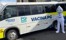 Com a presença de Zé Gotinha, Ônibus da Vacina reinicia atendimentos aos sábados