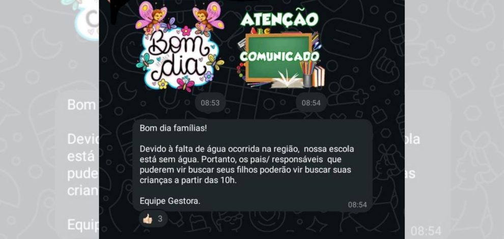 Falta de água afeta escolas em Ponta Grossa e aulas são suspensas Boca no Trombone Falta de água afeta escolas em Ponta Grossa e aulas são suspensas