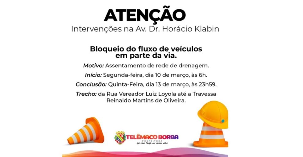 Investimento de cerca de R$ 13 milhões visa melhorias na Avenida Horácio Klabin Boca no Trombone Investimento de cerca de R$ 13 milhões visa melhorias na Avenida Horácio Klabin