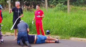 Motociclista fica ferido após carro furar preferencial em Uvaranas