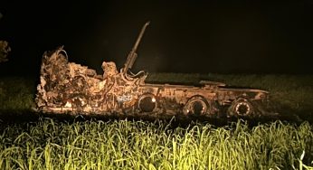 Caminhão é encontrado em chamas na mata às margens da BR-376 em Ponta Grossa