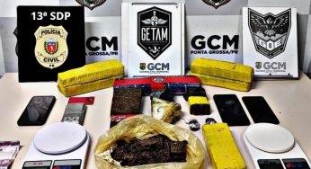 GCM e Polícia Civil apreendem 5kg de maconha e prendem três por tráfico em Ponta Grossa