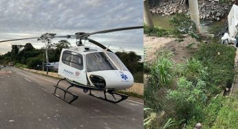Motorista morre após caminhão cair de ponte na BR-376 em Ponta Grossa