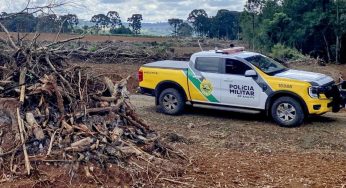 Polícia Ambiental embarga área de mais de 10 hectares em Imbituva por destruição de vegetação nativa
