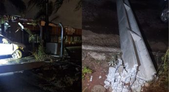 Motorista de 74 anos colide em poste e é preso por dirigir alcoolizado