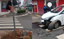 Motorista embriagado é preso após colisão no centro 00